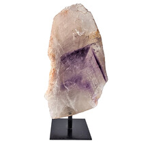 Phantom amethyst on metal base, 17 cm and 740 grams