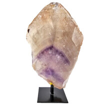 Phantom amethyst on metal base, 17 cm and 710 grams