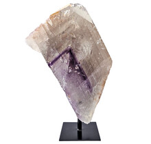 Phantom amethyst on metal base, 18 cm and 985 grams