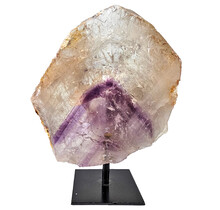 Phantom amethyst on metal base, 14 cm and 750 grams