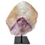 Phantom amethyst on metal base, 14 cm and 750 grams