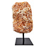 Orange calcite on stand, 960 grams and 17 cm