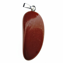 Red jasper pendant with silver eye
