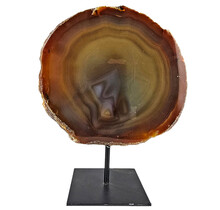 Agate on metal stand, 1880 grams and 21 cm