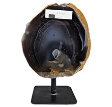 Agate on metal stand, 1090 grams and 16 cm