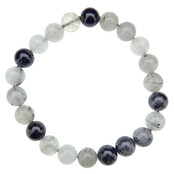 Turmalin quarz bracelet with 8 mm beads
