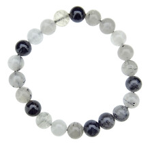 Turmalin quarz bracelet with 8 mm beads