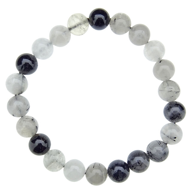 Turmalin quarz bracelet with 8 mm beads