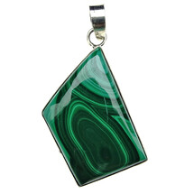 Malachite pendant in silver