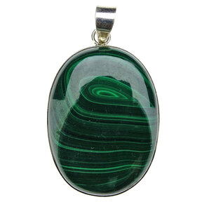 Malachite pendant in silver