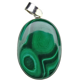 Malachite pendant in silver
