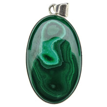 Malachite pendant in silver