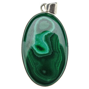 Malachite pendant in silver