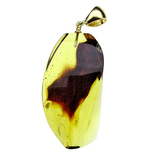 Baltic amber pendant gold plated