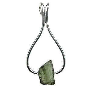 Moldavite pendant in silver