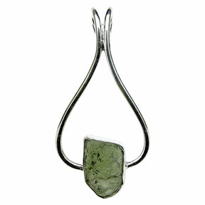Moldavite pendant in silver