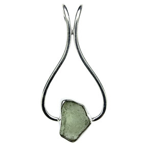 Moldavite pendant in silver