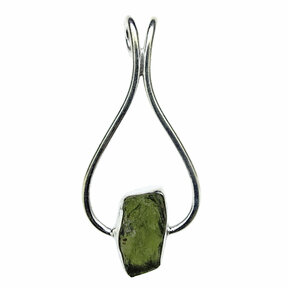 Moldavite pendant in silver
