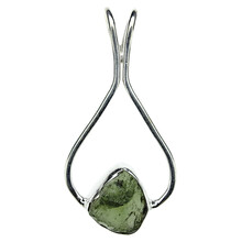 Moldavite pendant in silver
