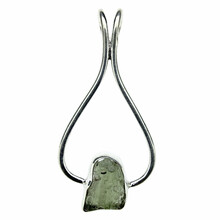 Moldavite pendant in silver