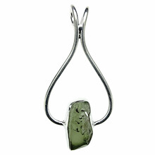 Moldavite pendant in silver