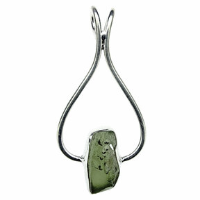 Moldavite pendant in silver