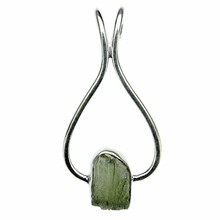 Moldavite pendant in silver