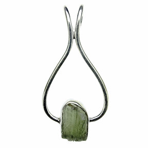 Moldavite pendant in silver