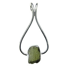 Moldavite pendant in silver