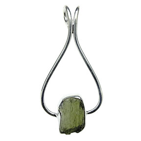 Moldavite pendant in silver