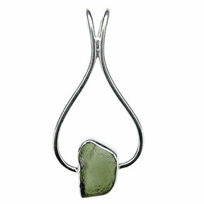 Moldavite pendant in silver