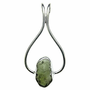 Moldavite pendant in silver