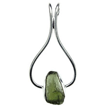 Moldavite pendant in silver