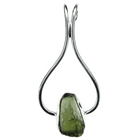 Moldavite pendant in silver