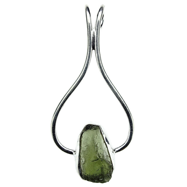 Moldavit-Anhänger in Silber 3,7 Gramm Moldavit-Anhänger in Silber 3,7 Gramm