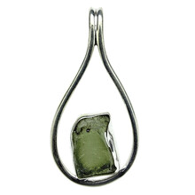 Moldavite pendant in silver