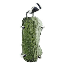 Moldavite pendant in silver