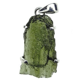 Moldavite pendant in silver
