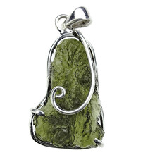 Moldavite pendant in silver
