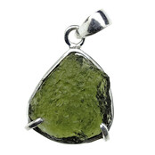 Moldavit-Anhänger in Silber 3,2 Gramm Moldavit-Anhänger in Silber 3,2 Gramm