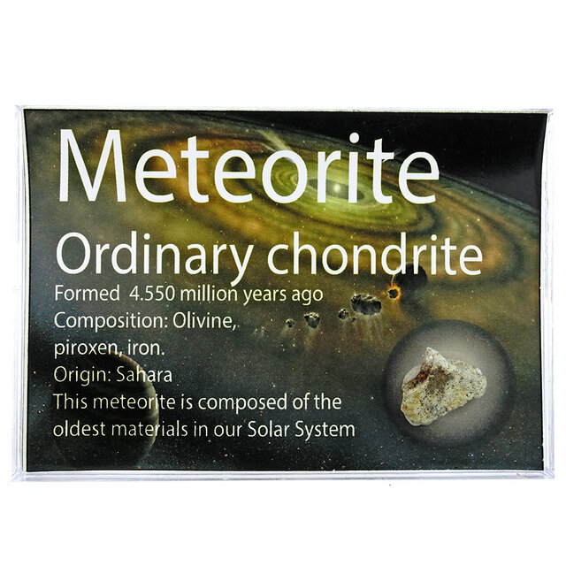 Chondriet meteoriet uit de Sahara in doosje