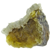 Gelber Moscona-Fluorit mit Dolomit und Calcit