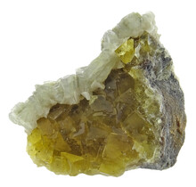 Yellow Moscona fluorite wit dolomite and calcite