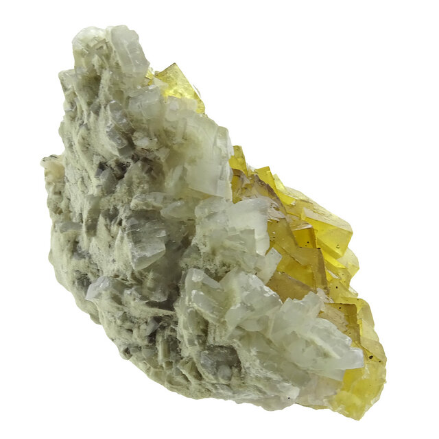 Gelber Moscona-Fluorit mit Dolomit und Calcit