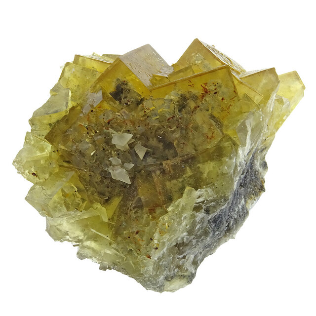 Gele Moscona fluoriet met calciet