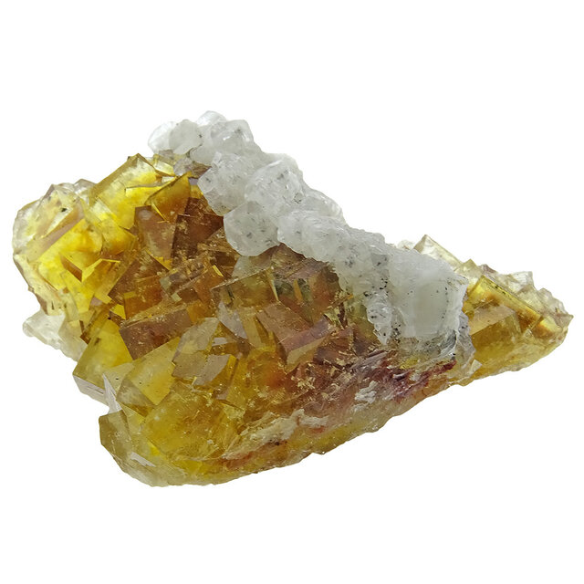 Yellow Moscona fluorite wit calcite