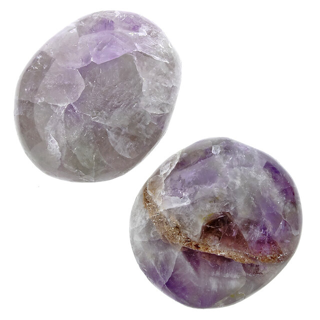 2 pieces amethyst palmstones from Madagascar