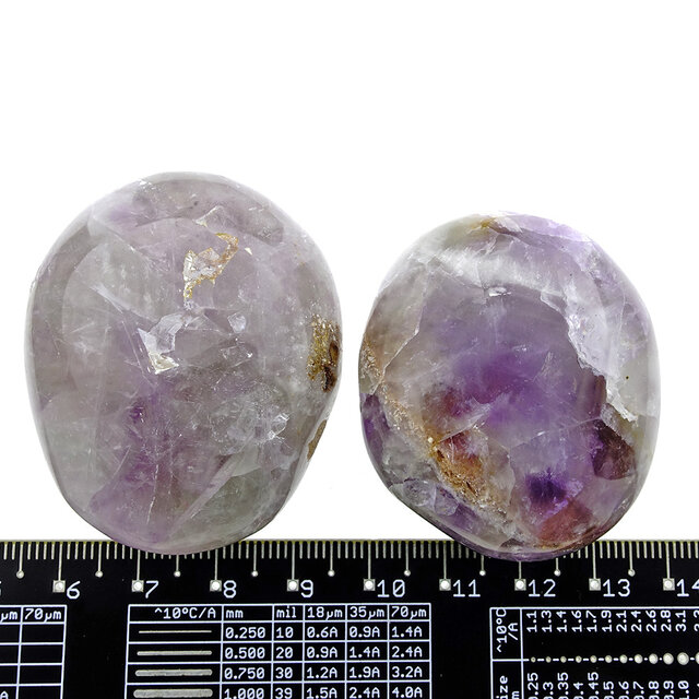 2 pieces amethyst palmstones from Madagascar