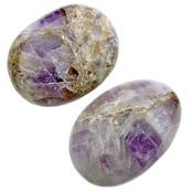 2 pieces amethyst palmstones from Madagascar