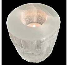 Selenite tealight holder 8 cm